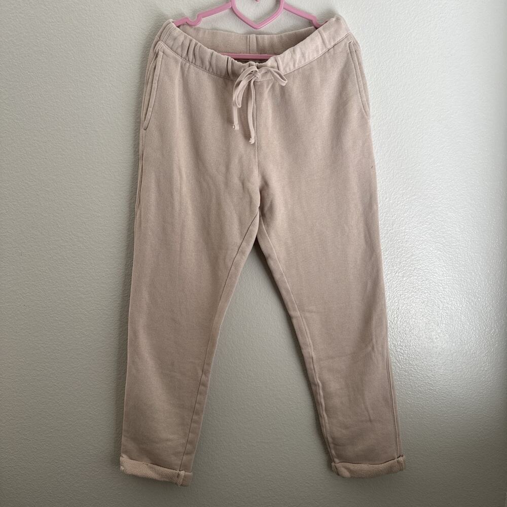 Barefoot Dreams Malibu Collection Beige Rolled Hem Pants SZ Small